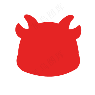 牛年单色牛头扁平风