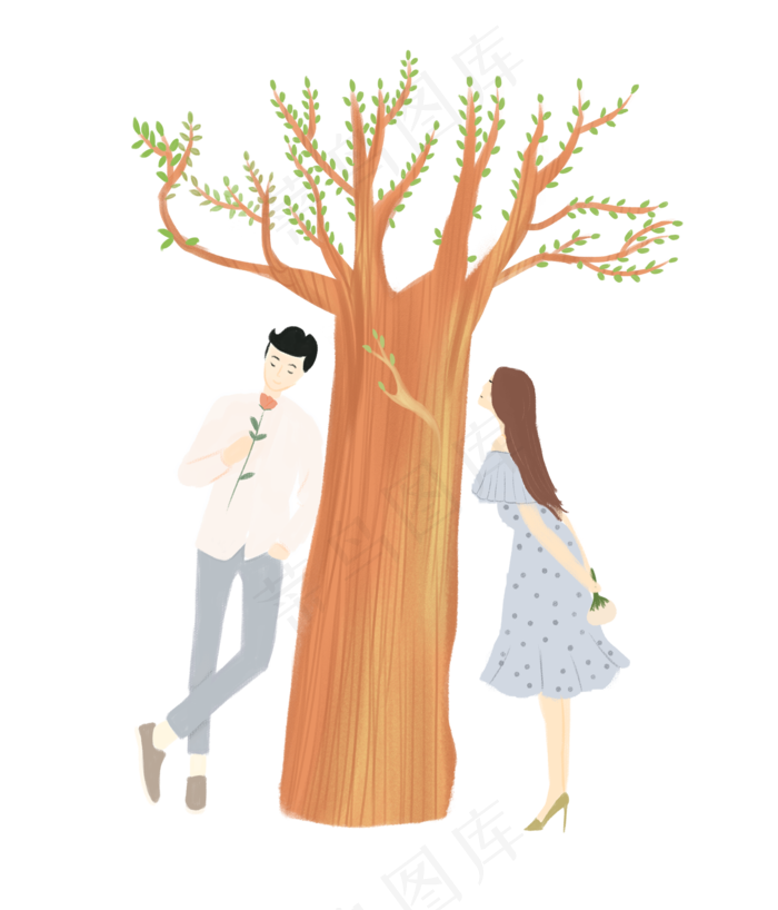 七夕情侣约会素材