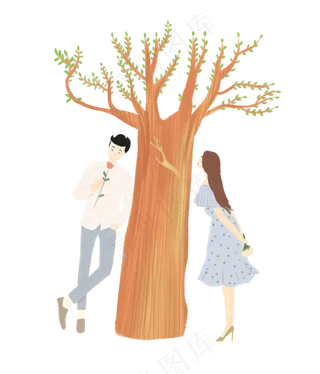 七夕情侣约会素材