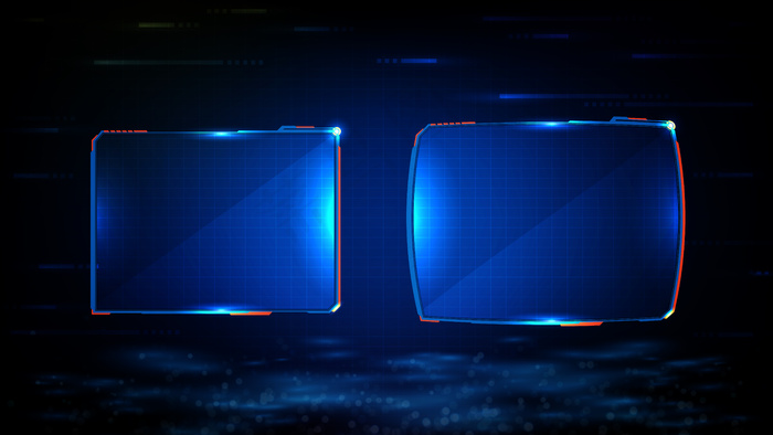 蓝色发光科技的抽象未来背景科幻框架hud ui