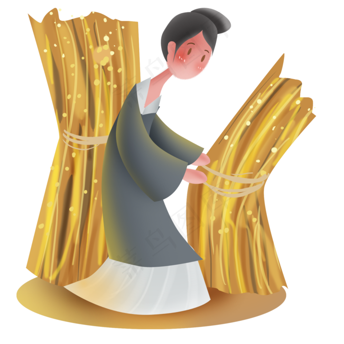 中国风丰收的古代女装