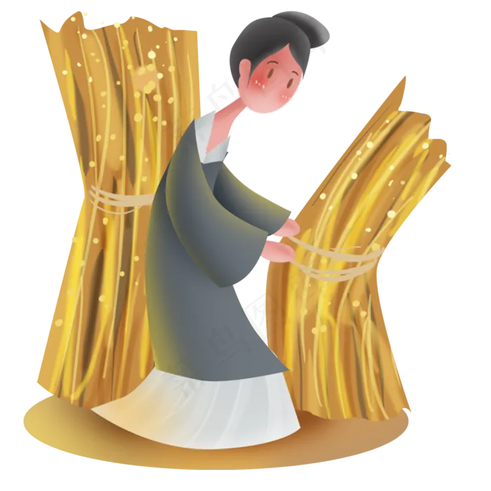 中国风丰收的古代女装(2000X2000(DPI:299))psd模版下载