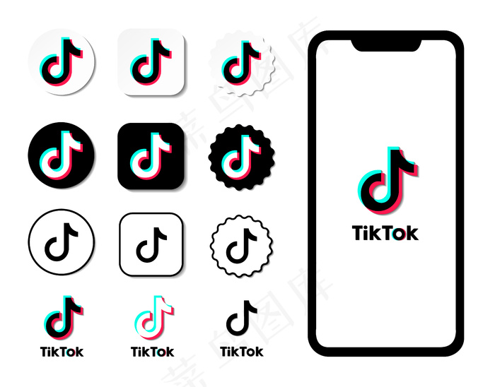 社交媒体图标。社交媒体标志。