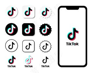 社交媒体图标。社交媒体标志。