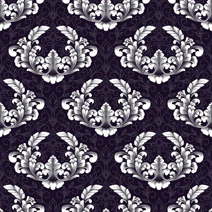 矢量锦缎无缝图案背景。古典奢华的老式锦缎装饰，皇家维多利亚无缝纹理壁纸，纺织品，包装。eps,ai矢量模版下载