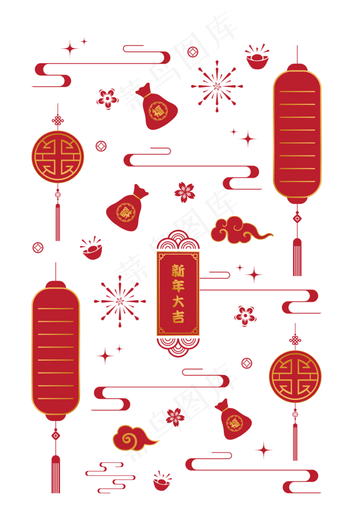 新年古典中国风底纹(3543*5315px 300 dpi )ai矢量模版下载