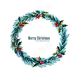 装饰圣诞花环卡背景