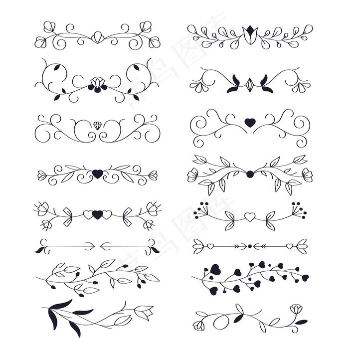 花式黑白手绘分隔器