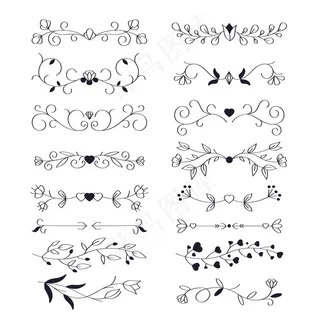 花式黑白手绘分隔器