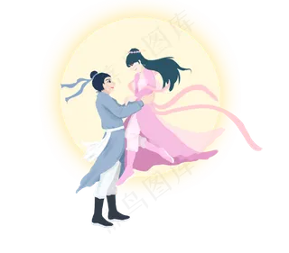 七夕情人节情侣约会牛郎织女