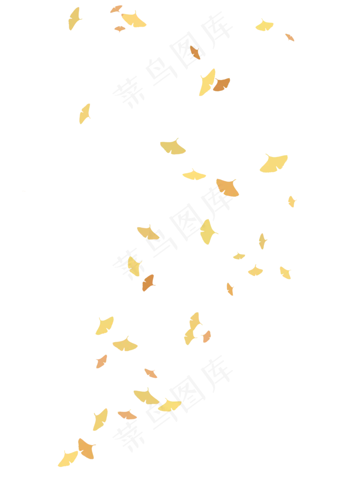 杏叶秋天飘落树叶(2480X3508(DPI:300))psd模版下载