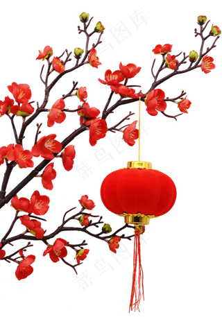 红色梅花新年灯笼