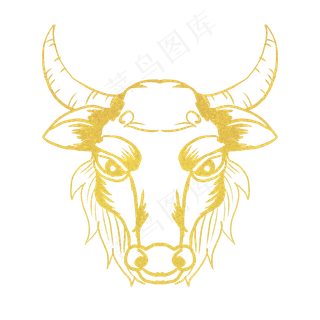 金色牛年牛头
