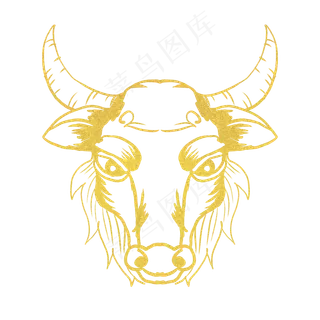 金色牛年牛头