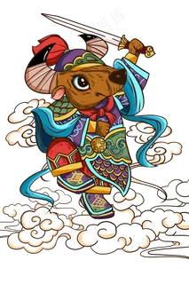 2021红色牛年新年中国风喜庆门神