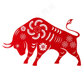 剪纸牛年