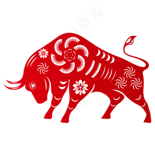 剪纸牛年