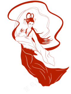 嫦娥奔月剪纸风