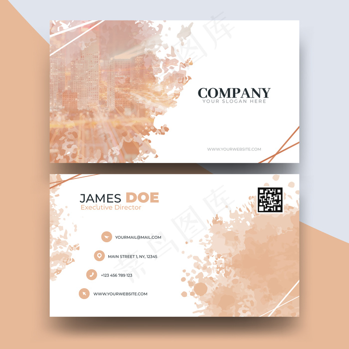 带照片的抽象名片模板