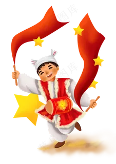 国庆节跳安塞腰鼓的人