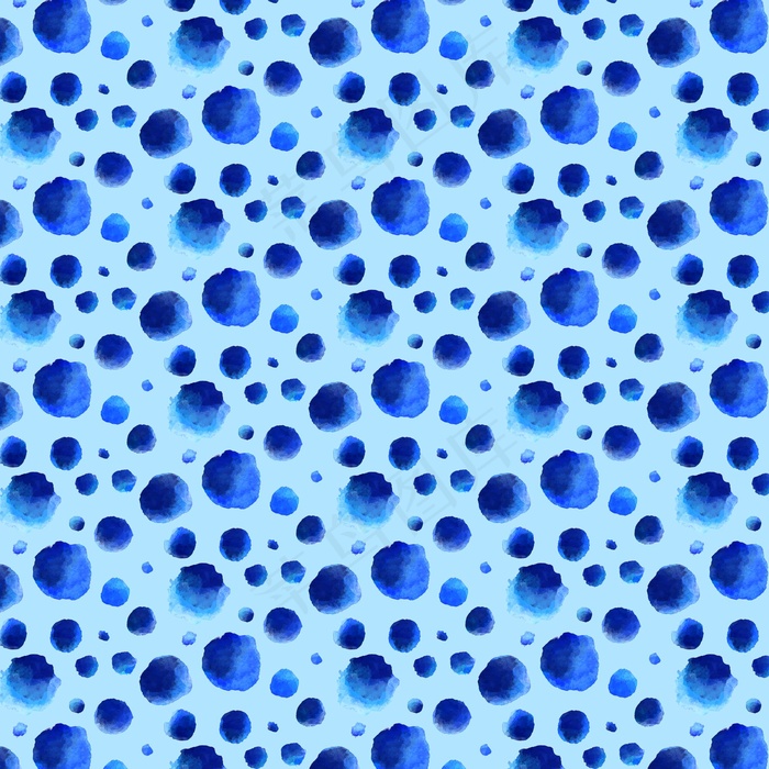 渐变绿色水彩圆点无缝图案