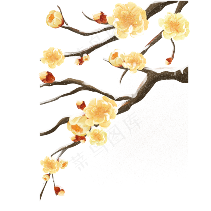 梅花植物树干(2000X2000(DPI:300))psd模版下载