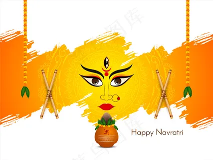 快乐 navratri 宗教节日庆典背景矢量