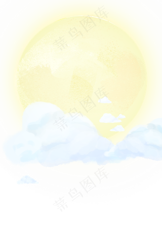 中秋白云月亮