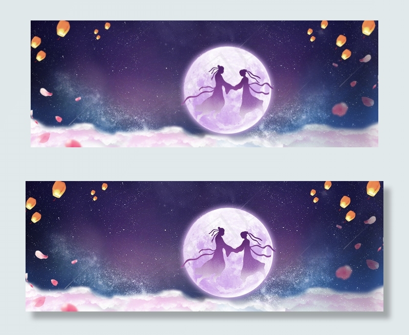 七夕紫色大气背景