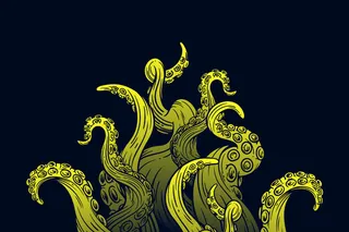 逼真的手绘章鱼触角背景