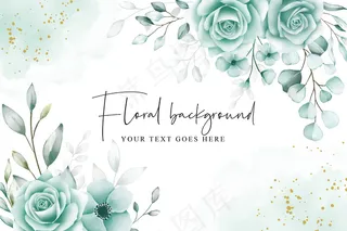 优雅的水彩桉树花卉背景