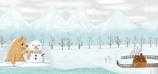 文艺清新雪人冬季冬装女装淘宝banner