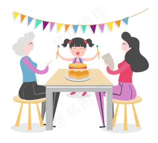 给奶奶表演节目的孙女