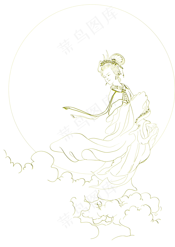 嫦娥、中秋、png(3508X4961(DPI:300))psd模版下载