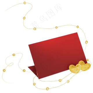 情人节红色方形金色心文字框 情人节红色方形金色心文字框