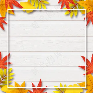 秋季木纹边框