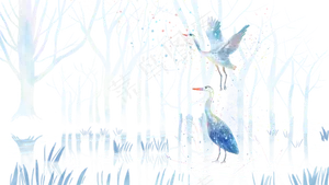 水彩画水彩植物风景配图