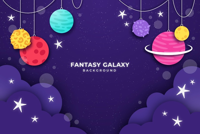 纸风格星系背景eps,ai矢量模版下载