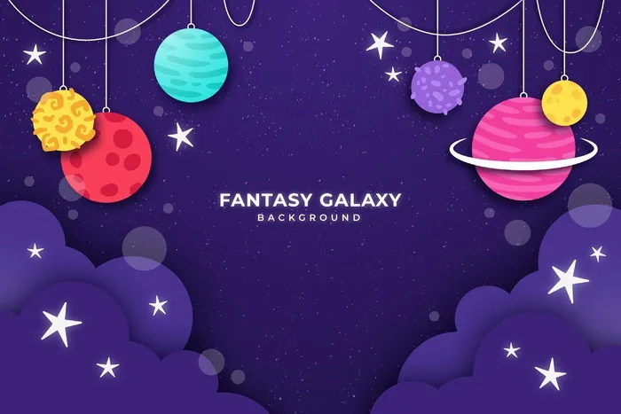 纸风格星系背景eps,ai矢量模版下载