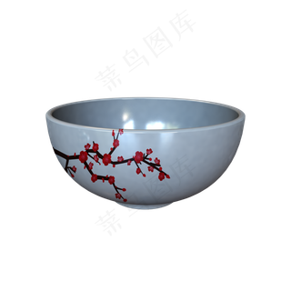 梅花立体瓷器碗配图