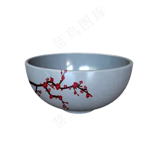 梅花立体瓷器碗配图