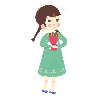 教师节献花给老师的小学生