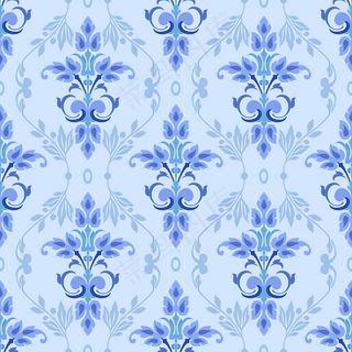 蓝色装饰无缝图案可用于背景壁纸。