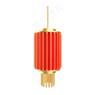 元旦红金灯笼挂饰