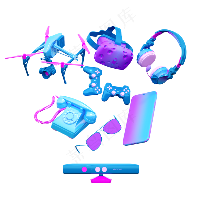 荧光立体荧光色商品活动电商