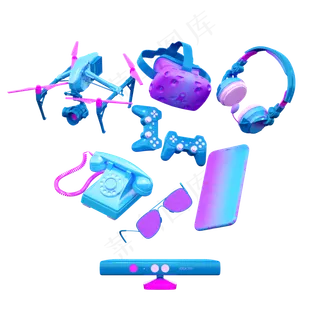 荧光立体荧光色商品活动电商