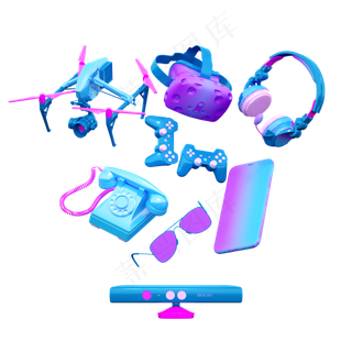 荧光立体荧光色商品活动电商