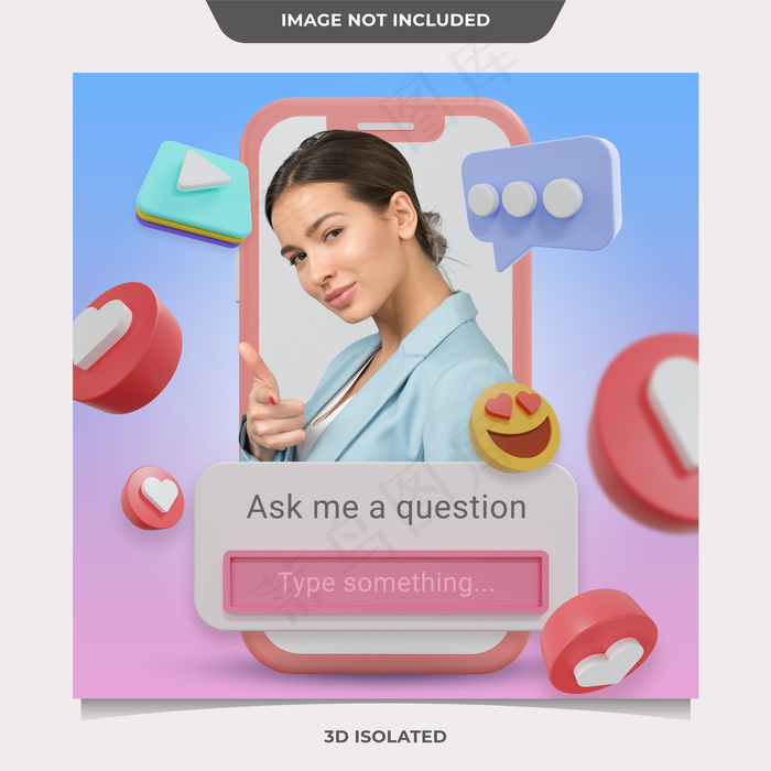 3d for social media模板