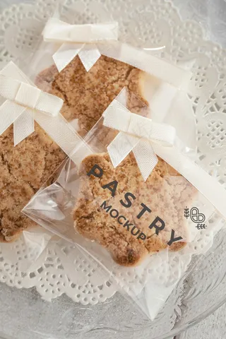 透明包装糕点俯视图