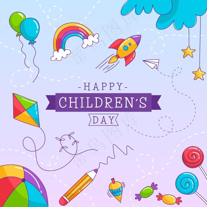 手绘世界儿童节